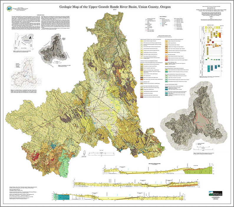 DOGAMI Bulletin 107, Plate 1: Geologic Map of the upper Grande Ronde River basin, Union County, Oregon