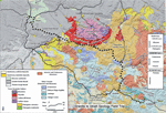 geologic map showing field trip route