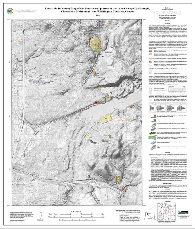SW quarter of Lake Oswego quad