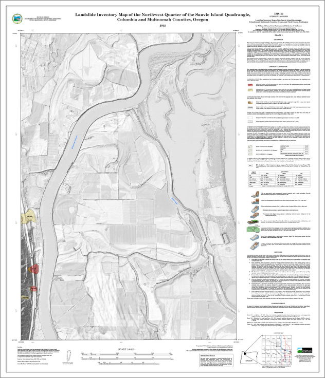 DOGAMI IMS40, Landslide inventory maps of the Sauvie Island