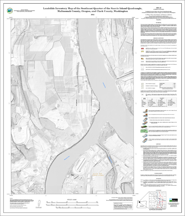 DOGAMI IMS40, Landslide inventory maps of the Sauvie Island