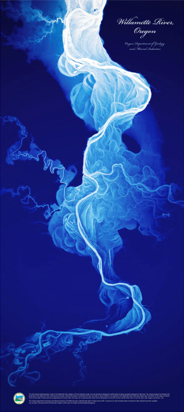 Lidar Landscapes poster - Willamette River Historical Stream Channels