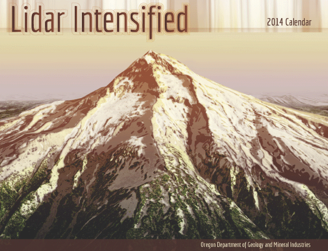 cover page of DOGAMI Lidar Illustrated 2014 lidar calendar