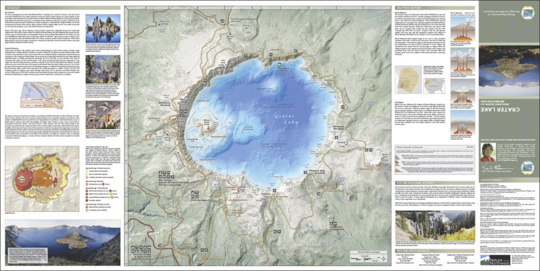 trail map of Crater Lake area