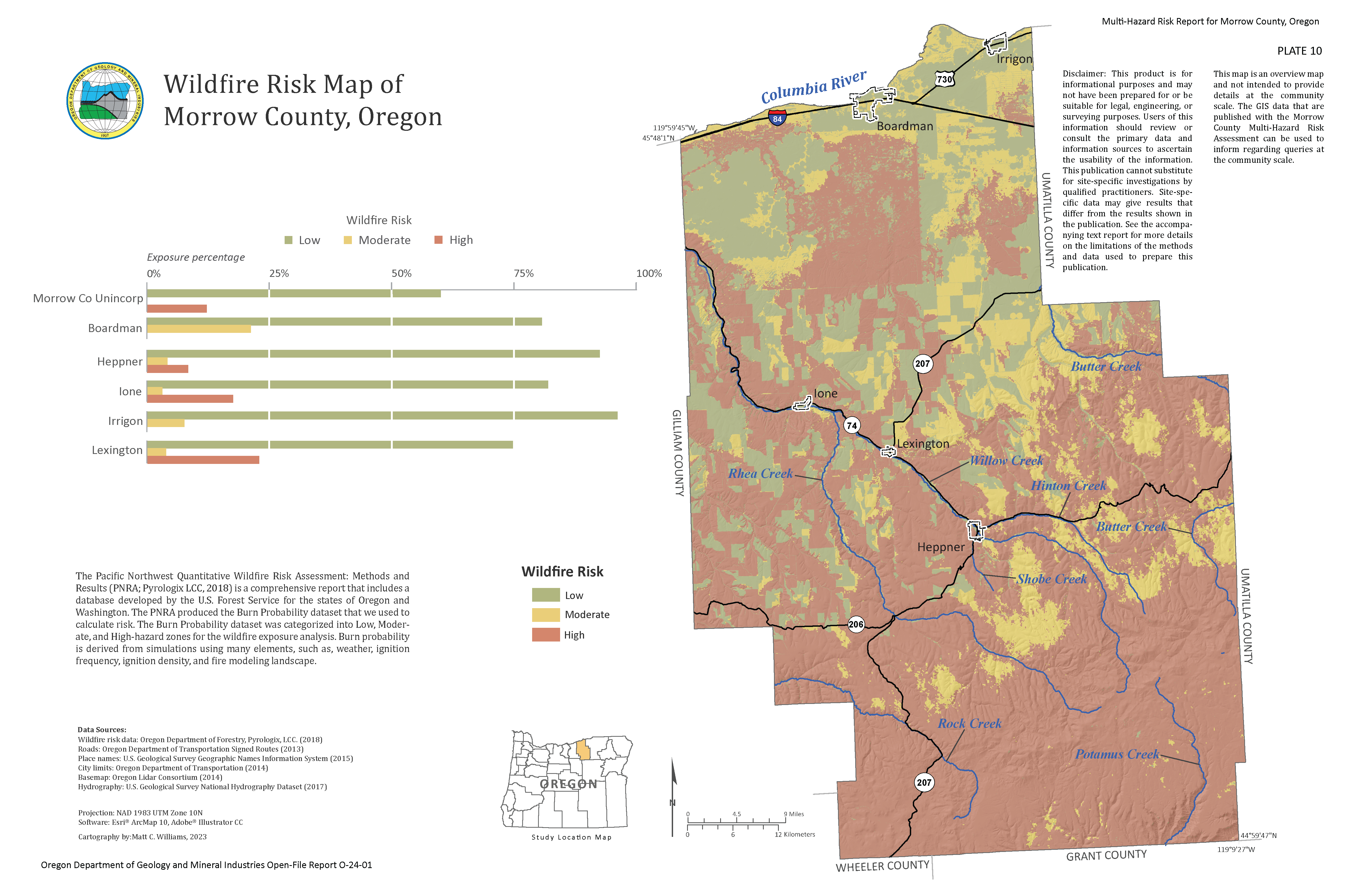 Plate 10 - Wildfire Hazard Map of Morrow County, Oregon