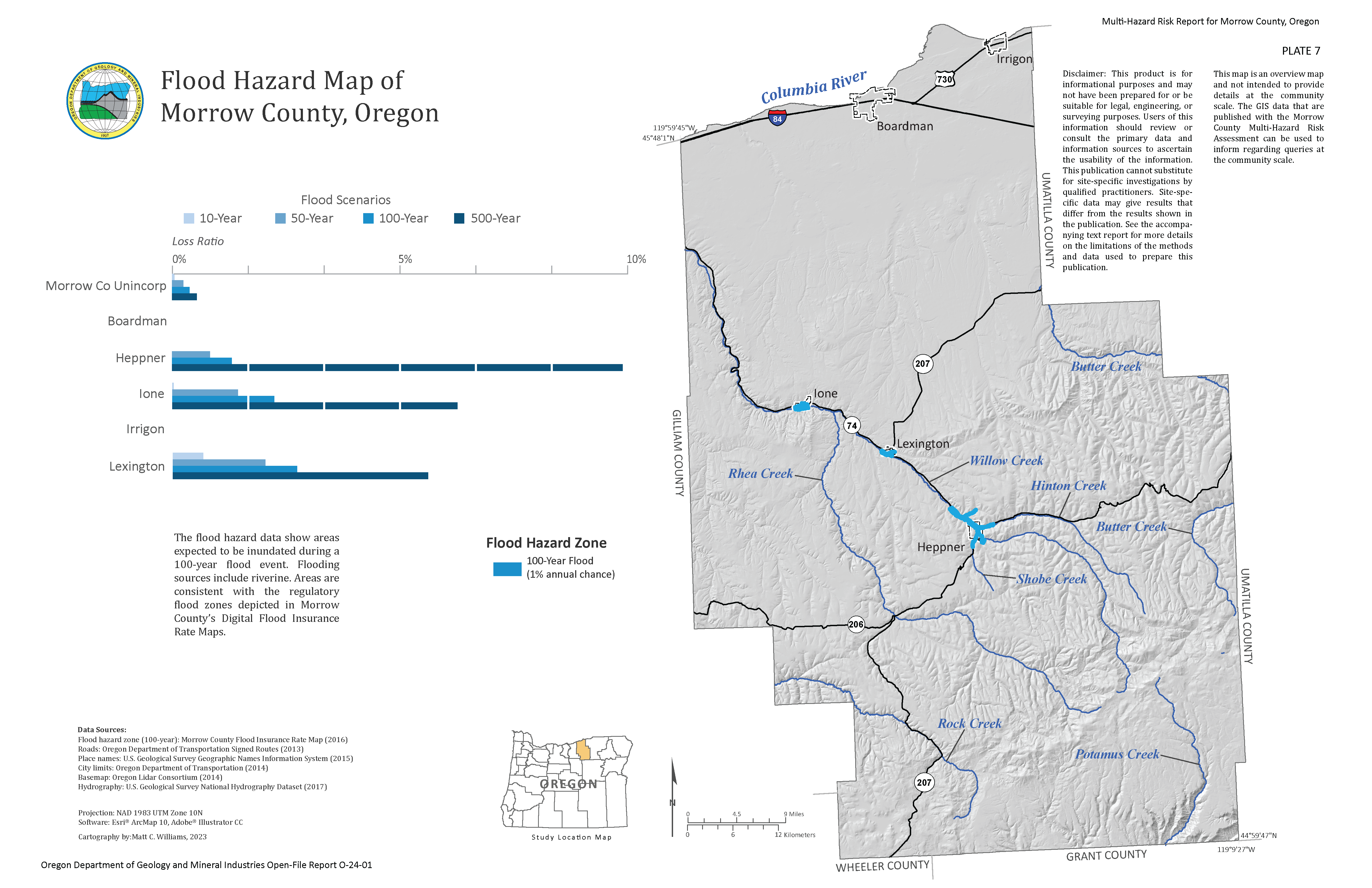 Plate 7 - Flood Hazard Map of Morrow County, Oregon