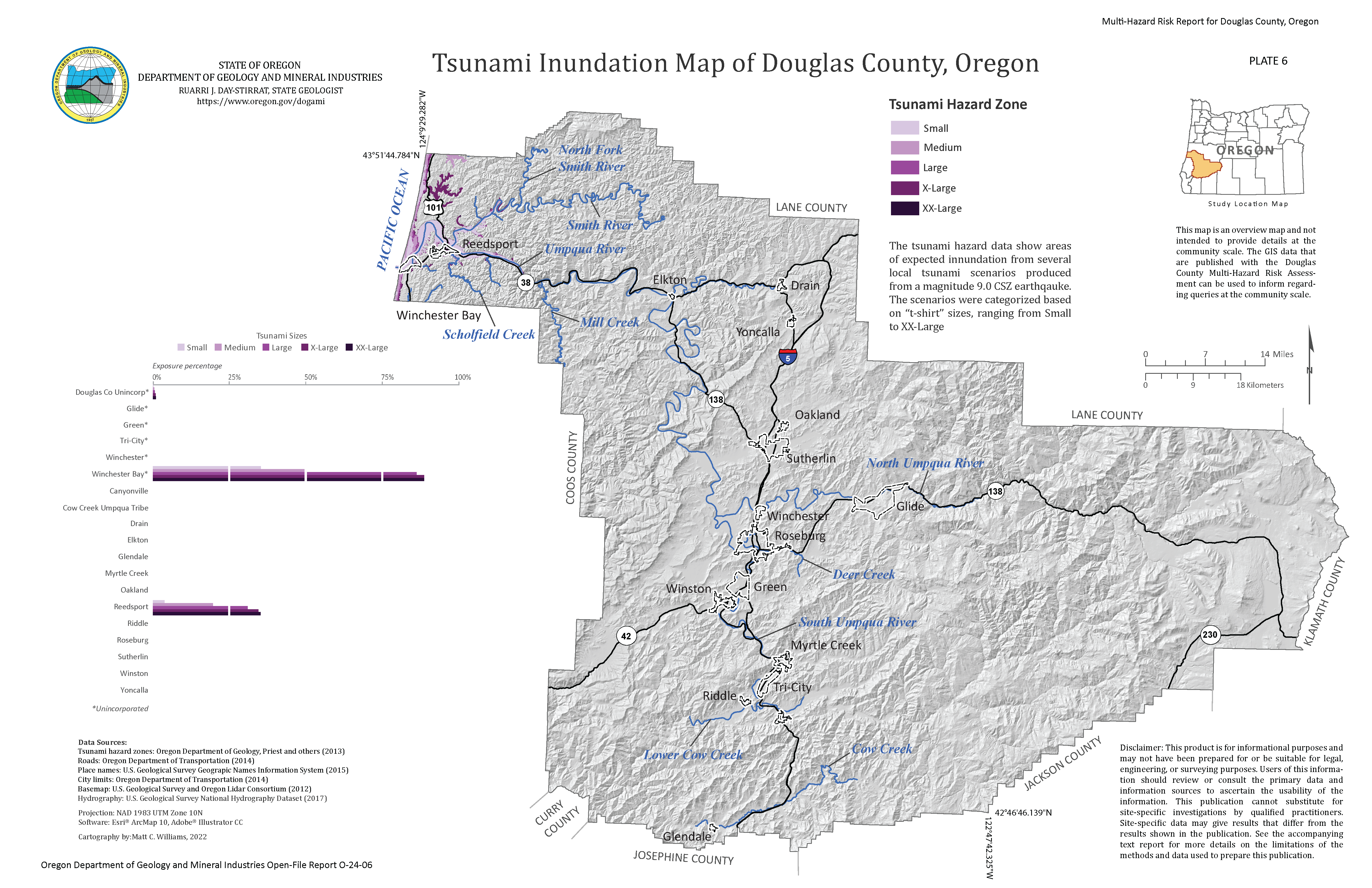 Plate 6 - Tsunami Inundation Map of Douglas County, Oregon