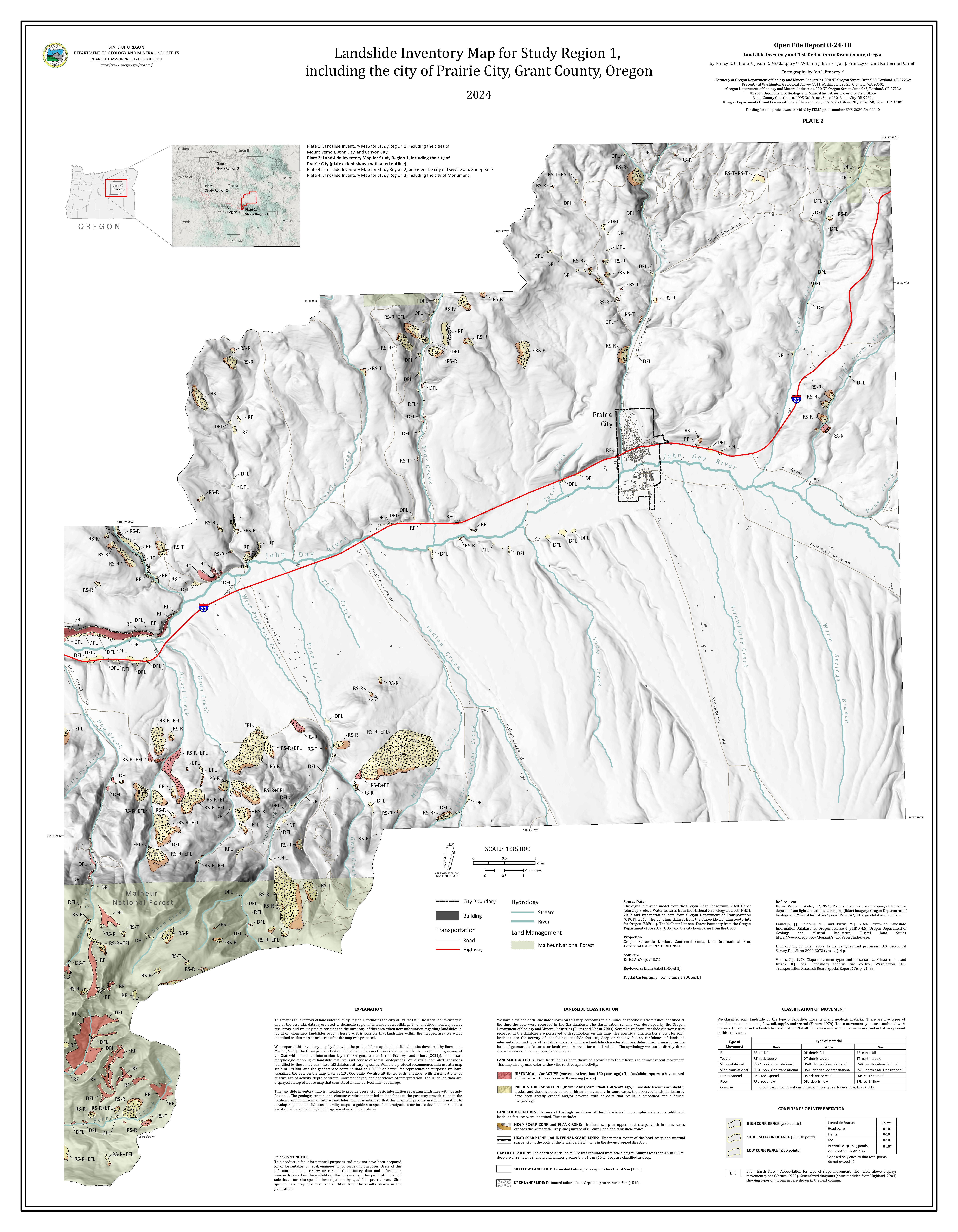Plate 2: Landslide Inventory Map for Study Region 1