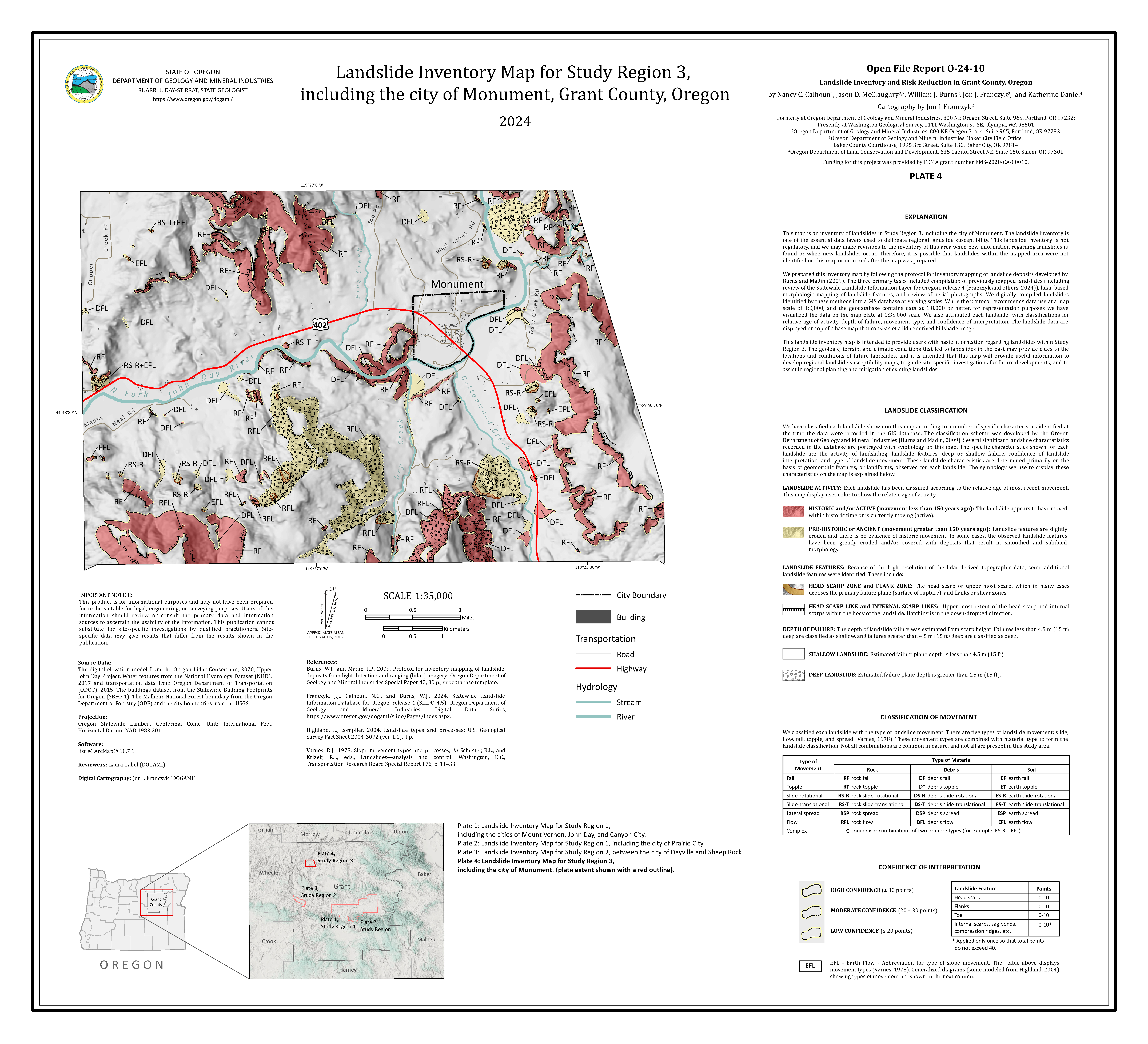 Plate 4: Landslide Inventory Map for Study Region 3