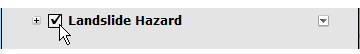 landslide hazard layer box checked on