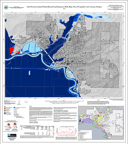 preview image: O-10-07, One-Percent Annual Flood Hazard and Exposure Risk Map, City of Coquille, Coos County, Oregon
