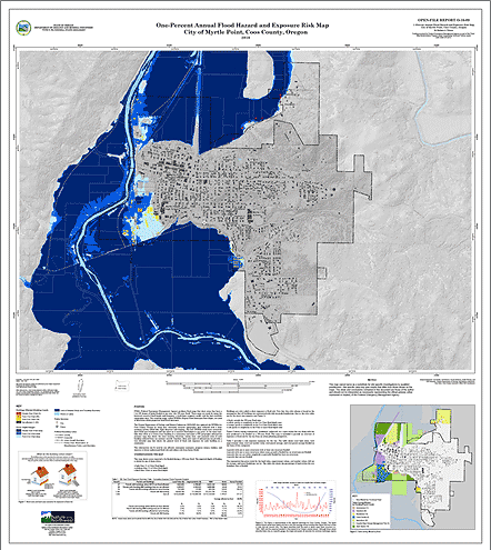 preview image: O-10-09, One-Percent Annual Flood Hazard and Exposure Risk Map, City of Myrtle Point, Coos County, Oregon