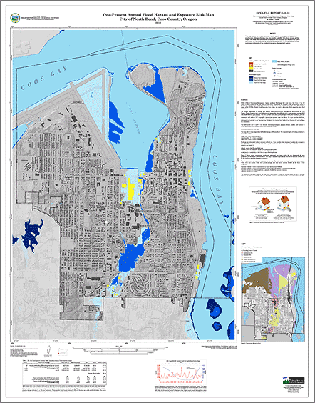 preview image: O-10-10, One-Percent Annual Flood Hazard and Exposure Risk Map, City of North Bend, Coos County, Oregon
