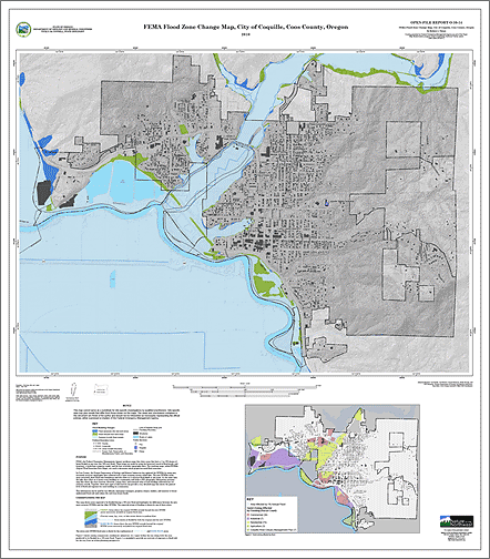 preview image: O-10-14, FEMA Flood Zone Change Map, City of Coquille, Coos County, Oregon