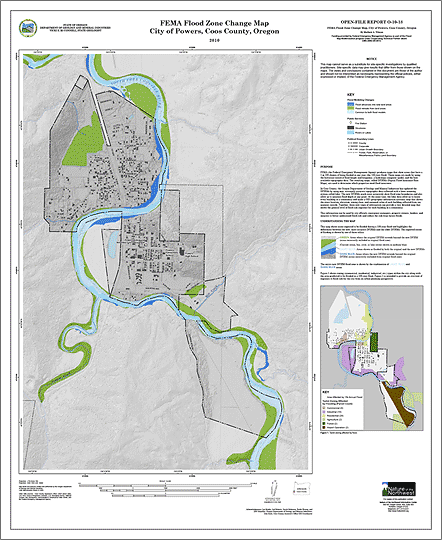 preview image: O-10-18, FEMA Flood Zone Change Map, City of Powers, Coos County, Oregon