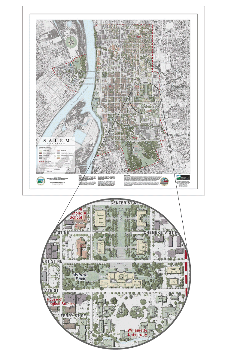 map view of DOGAMI Open-File Report O-11-02: Salem City Center, Marion County, Oregon