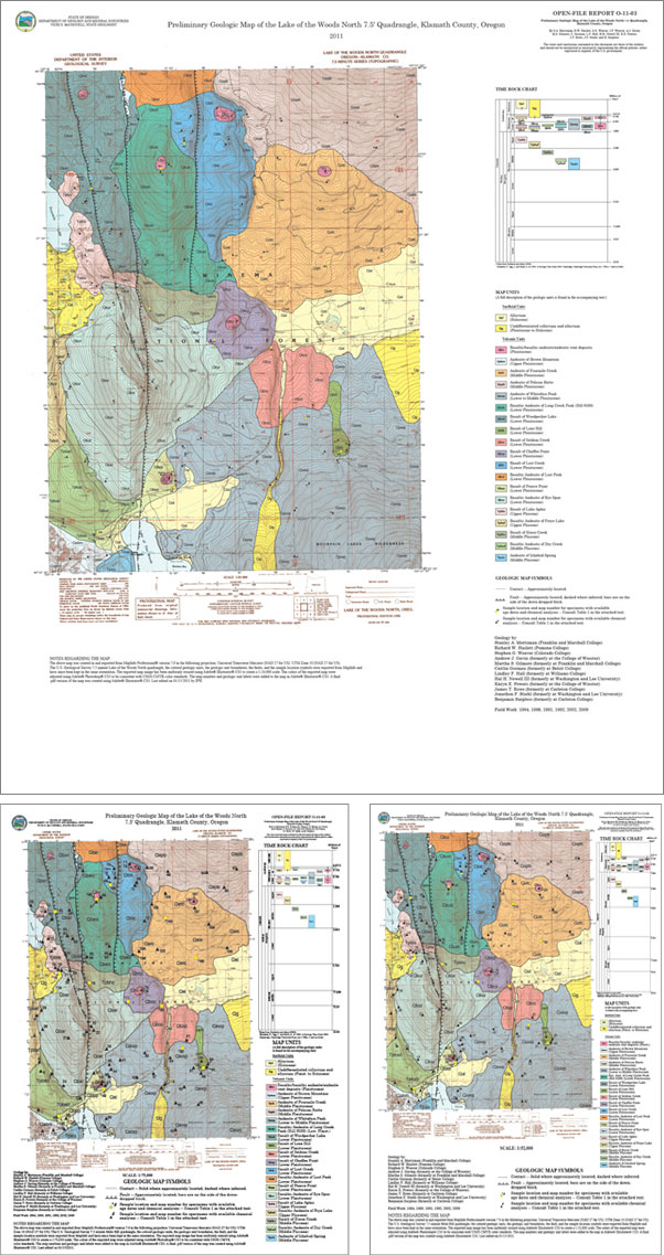 map view of DOGAMI Open-File Report O-11-03: Preliminary geologic map of the Lake of the Woods North 7.5' quadrangle, Klamath County, Oregon