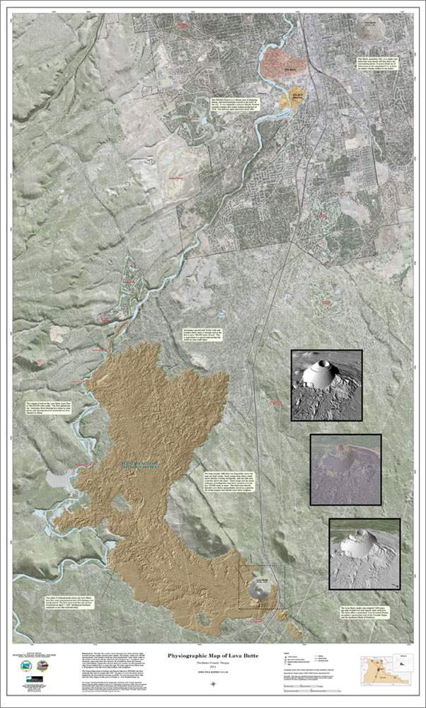 map view of DOGAMI Open-File Report O-11-04: Physiographic map of Lava Butte, Deschutes County, Oregon