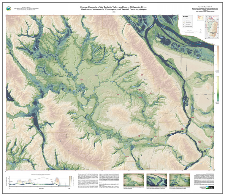 map view of DOGAMI Open-File Report O-11-05: Stream channels of the northern Willamette Valley, Clackamas, Marion, Polk, Washington, and Yamhill counties, Oregon
