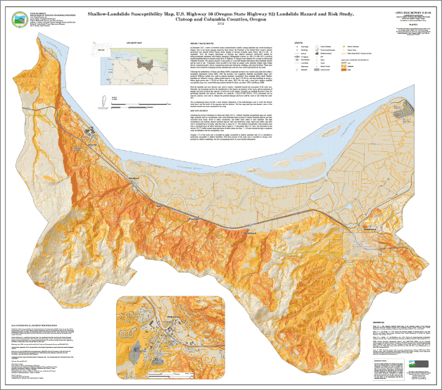 City of Silverton deep-landslide susceptibility map