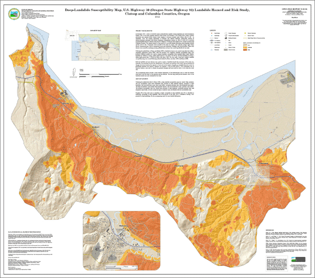 City of Silverton deep-landslide susceptibility map