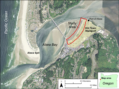 Figure 1 from DOGAMI OFR O-13-20, ALsea Bay study area