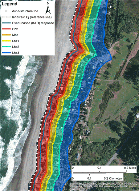 Figure 5-1, New dune-backed hazard zones for Neskowin, Tillamook County