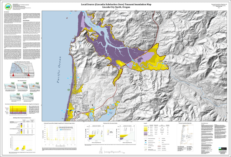 Tsunami evacuation map lincoln city oregon